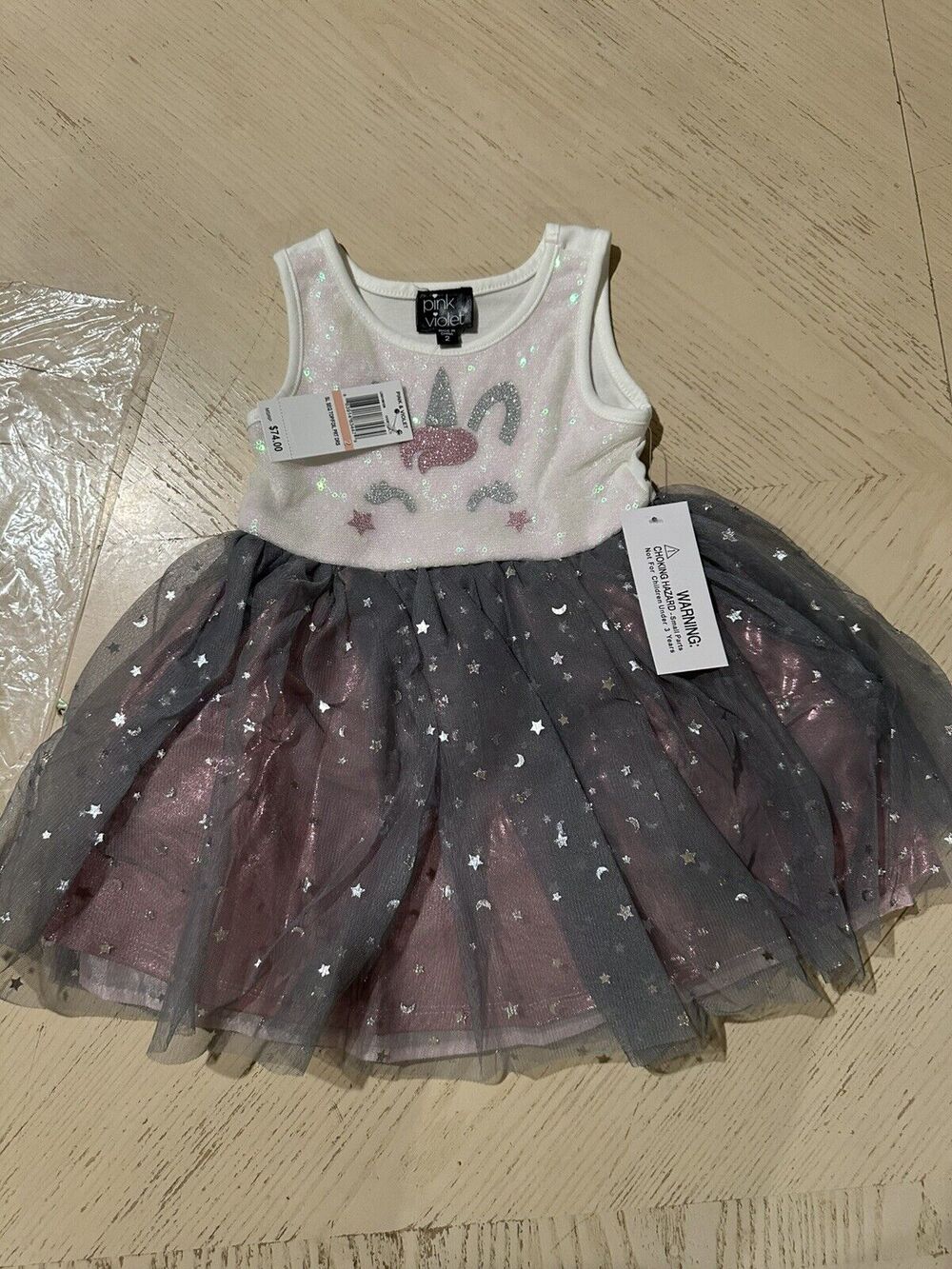 Pink & violet Brand Girls Dress Size 2 pink